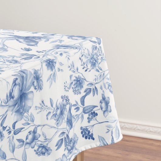 Blauw, porselein, blauw porselein, bloementoilet,  tafelkleed (Voorbeeld)