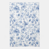 Blauw, porselein, blauw porselein, bloementoilet,  theedoek (Verticaal)