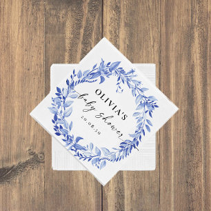 Blauw Porselein Bloem Boeken Papieren Servetten
