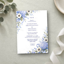 Blauw Porselein Bloem Klassieke Bruiloft