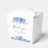 Blauw Porselein Bloemen Baby shower Favor Box Bedankdoosjes (Achterkant)