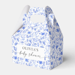 Blauw Porselein Bloemen Baby shower Favor Box Bedankdoosjes