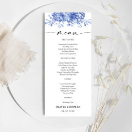 Blauw Porselein Bloemen Baby shower Menu