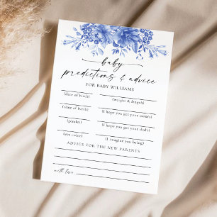 Blauw Porselein Bloemen Baby shower Voorspellingen