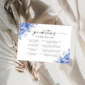 Blauw Porselein Bloemen Baby shower Voorspellingen Kaart