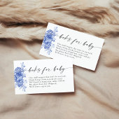 Blauw Porselein Bloemen Boeken voor Baby Informatiekaartje