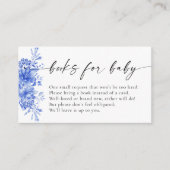 Blauw Porselein Bloemen Boeken voor Baby Informatiekaartje (Voorkant)