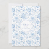 Blauw Porselein Bloemen Boho Arch Vrijgezellenfees Kaart (Achterkant)