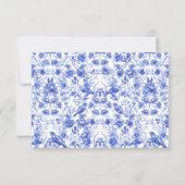 Blauw Porselein Bloemen Bruiloft RSVP Kaart (Achterkant)