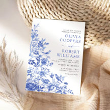 Blauw Porselein Bloemen Chinoiserie Bruiloft