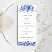 Blauw Porselein Bloemen Chinoiserie Bruiloft Menu