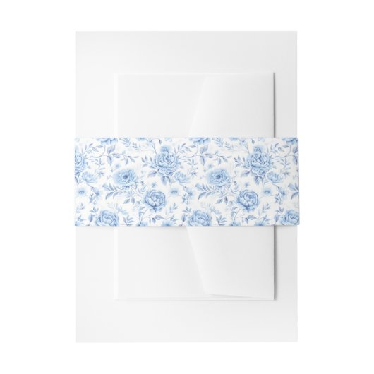 Blauw Porselein Bloemen Chinoiserie Bruiloft Uitnodigingen Wikkel (Voorkant Voorbeeld)