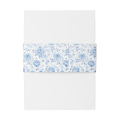 Blauw Porselein Bloemen Chinoiserie Bruiloft Uitnodigingen Wikkel (Achterkant Voorbeeld)