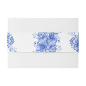Blauw Porselein Bloemen Chinoiserie Bruiloft Uitnodigingen Wikkel (Achterkant Voorbeeld)
