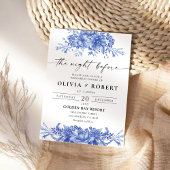 Blauw Porselein Bloemen Chinoiserie de avond ervoo Kaart