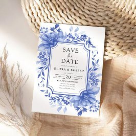 Blauw Porselein Bloemen Chinoiserie Save The Date