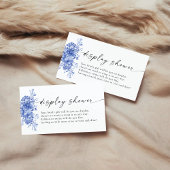 Blauw Porselein Bloemen Display Douche Informatiekaartje