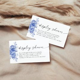 Blauw Porselein Bloemen Display Douche Informatiekaartje