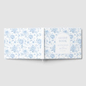 Blauw porselein bloemenboho gift bruiloft gastenbo gastenboek (Volledig)
