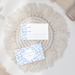 Blauw porselein bloemenfolk bruiloft Flat Place Ca Plaatskaartje