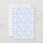 Blauw porselein bloemenfolk bruiloft RSVP kaarten (Achterkant)
