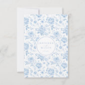 Blauw Porselein Bloementuin Bruiloft RSVP Kaarten (Achterkant)