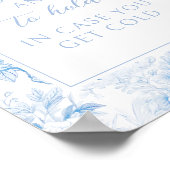 Blauw porselein boho bloemenbruiloft deken Poster (Hoek)