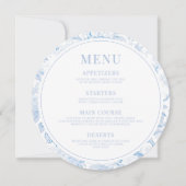 Blauw Porselein Boho Wedding Menu Instant Download Kaart (Voorkant)