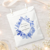 Blauw Porselein Bruiloft Bedankzakje (Geknipt)