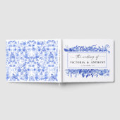 Blauw Porselein Bruiloft Gastenboek (Volledig)