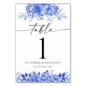 Blauw Porselein Bruiloft Kaart (Voorkant)