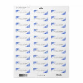 Blauw Porselein Bruiloft Retouradres Label (Full Sheet)