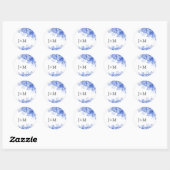 Blauw Porselein Bruiloft Ronde Sticker (Vel)