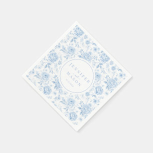 Blauw Porselein Chinoiserie Bloemenbruiloft Servet