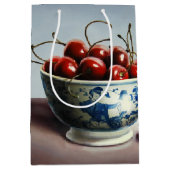 Blauw Porselein & Kersen Medium Cadeauzakje (Voorkant)