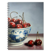 Blauw Porselein & Kersen Notitieboek (Voorkant)