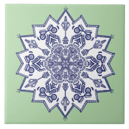 Blauw porselein ontwerp. Wat zie je? Tegeltje