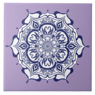 Blauw porselein ontwerp. Wat zie je? Tegeltje
