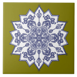 Blauw porselein ontwerp. Wat zie je? Tegeltje