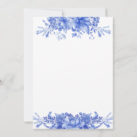 Blauw Porselein Tafel Zitkaart Kaarten (Achterkant)