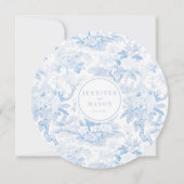 Blauw Porselein Trouwronde Menu Instant Download Kaart (Achterkant)