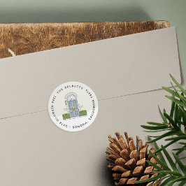 Blauw portaaladres ronde sticker