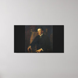 Blauw Portret van Nikola Tesla Canvas Afdruk