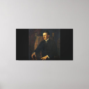 Blauw Portret van Nikola Tesla Canvas Afdruk