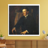 Blauw Portret van Nikola Tesla - Canvasprint Canvas Afdruk (Insitu (Woonkamer))