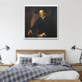 Blauw Portret van Nikola Tesla - Canvasprint Canvas Afdruk (Insitu (Slaapkamer))