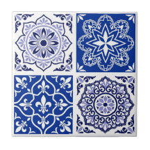 Blauw Portugees Azulejo Patroon Keramische Tegels
