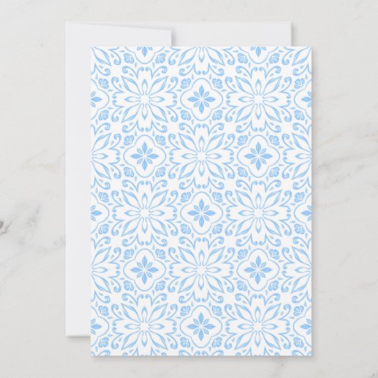 Blauw Portugees Azulejo Tegels Lily 16e Verjaardag Kaart (Achterkant)