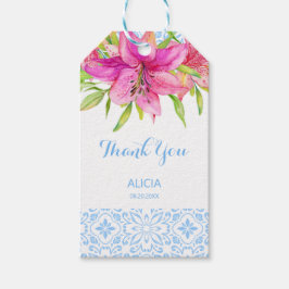 Blauw Portugees Azulejo Tegels Lily Dank u Cadeaulabel
