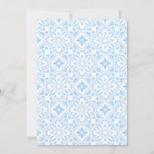 Blauw Portugees Azulejo Tegels Lily Verjaardag Kaart (Achterkant)